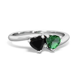 Onyx Sweethearts 14K White Gold ring R5260
