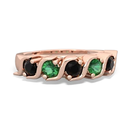 Onyx Anniversary Band 14K Rose Gold ring R2089