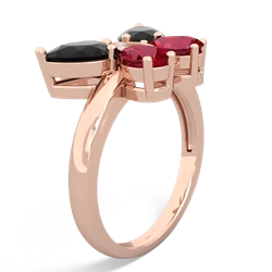 Onyx Butterfly 14K Rose Gold ring R2215