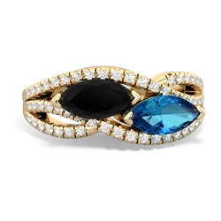 Onyx Diamond Rivers 14K Yellow Gold ring R3070