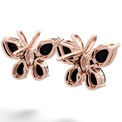 Onyx Butterfly 14K Rose Gold earrings E2215