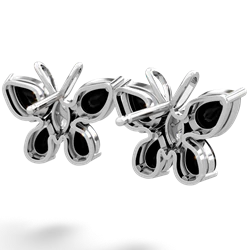 Onyx Butterfly 14K White Gold earrings E2215