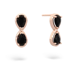 Onyx Infinity 14K Rose Gold earrings E5050