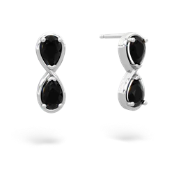 Onyx Infinity 14K White Gold earrings E5050