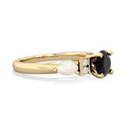 Onyx 6Mm Round Eternal Embrace Engagement 14K Yellow Gold ring R2005
