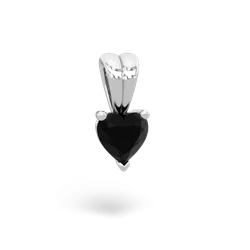 Onyx 5Mm Heart Solitaire 14K White Gold pendant P1861