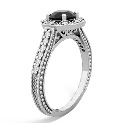 Onyx Art-Deco Starburst 14K White Gold ring R5520