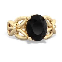 Onyx Celtic Knot Cocktail 14K Yellow Gold ring R2377