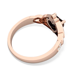 Onyx Claddagh Celtic Knot Diamond 14K Rose Gold ring R5001