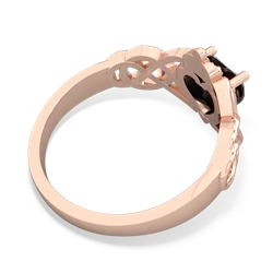 Onyx Claddagh Celtic Knot 14K Rose Gold ring R2367