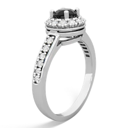 Onyx Diamond Halo 14K White Gold ring R5370