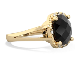 Onyx Art Deco Cocktail 14K Yellow Gold ring R2498