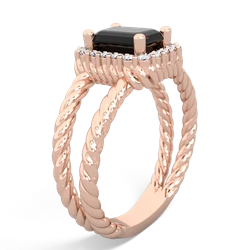 Onyx Rope Split Band 14K Rose Gold ring R2628