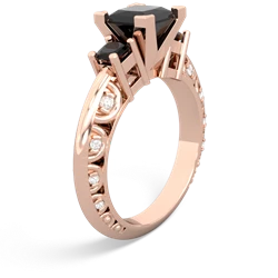 Onyx Eternal Embrace Engagement 14K Rose Gold ring C2001
