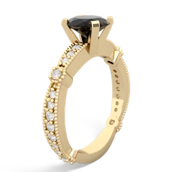 Onyx Sparkling Tiara 8X6 Oval 14K Yellow Gold ring R26298VL
