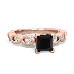 Onyx Infinity 5Mm Square Engagement 14K Rose Gold ring R26315SQ
