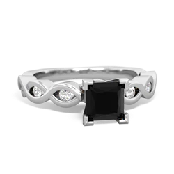 Onyx Infinity 5Mm Square Engagement 14K White Gold ring R26315SQ