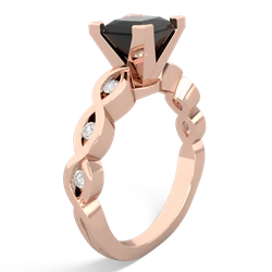 Onyx Infinity 6Mm Princess Engagement 14K Rose Gold ring R26316SQ