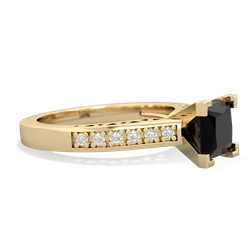 Onyx Art Deco Engagement 6Mm Princess 14K Yellow Gold ring R26356SQ