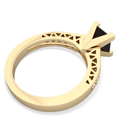 Onyx Art Deco Engagement 6Mm Princess 14K Yellow Gold ring R26356SQ