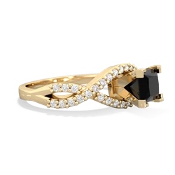 Onyx Diamond Twist 5Mm Square Engagment  14K Yellow Gold ring R26405SQ