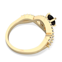 Onyx Diamond Twist 6Mm Round Engagment  14K Yellow Gold ring R26406RD