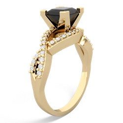Onyx Diamond Twist 6Mm Princess Engagment  14K Yellow Gold ring R26406SQ