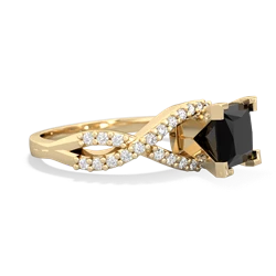 Onyx Diamond Twist 6Mm Princess Engagment  14K Yellow Gold ring R26406SQ