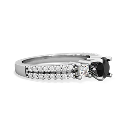 Onyx Classic 5Mm Round Engagement 14K White Gold ring R26435RD