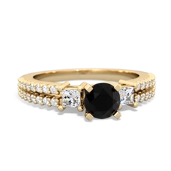 Onyx Classic 5Mm Round Engagement 14K Yellow Gold ring R26435RD