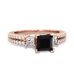 Onyx Classic 5Mm Square Engagement 14K Rose Gold ring R26435SQ