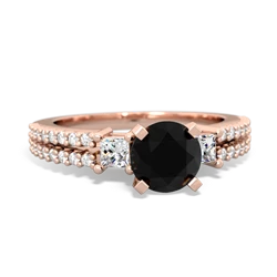 Onyx Classic 6Mm Round Engagement 14K Rose Gold ring R26436RD