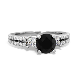 Onyx Classic 6Mm Round Engagement 14K White Gold ring R26436RD