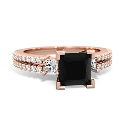 Onyx Classic 6Mm Princess Engagement 14K Rose Gold ring R26436SQ