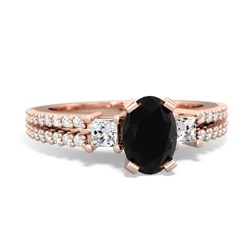 Onyx Classic 7X5mm Oval Engagement 14K Rose Gold ring R26437VL