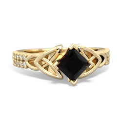 Onyx Celtic Knot 5Mm Square Engagement 14K Yellow Gold ring R26445SQ