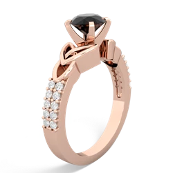 Onyx Celtic Knot 6Mm Round Engagement 14K Rose Gold ring R26446RD