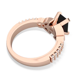Onyx Celtic Knot 8X6 Emerald-Cut Engagement 14K Rose Gold ring R26448EM