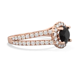 Onyx Pave Halo 14K Rose Gold ring R5490