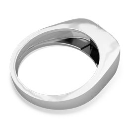 Onyx Men's Emerald-Cut Bezel 14K White Gold ring R0410
