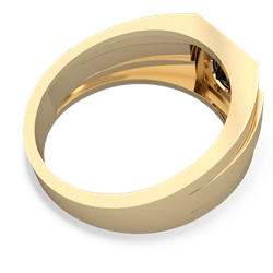 Onyx Men's Squared Circle 14K Yellow Gold ring R0480