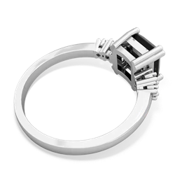 Onyx Art Deco Princess 14K White Gold ring R2014