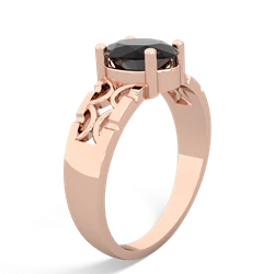 Onyx Art Deco Filigree 14K Rose Gold ring R2322