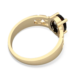Onyx Art Deco Filigree 14K Yellow Gold ring R2322