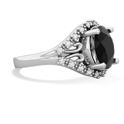 Onyx Antique Style Cocktail 14K White Gold ring R2564
