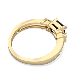 Onyx Art Deco East-West 14K Yellow Gold ring R2590