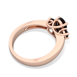Onyx Three Stone Oval Trellis 14K Rose Gold ring R4024