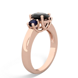 Onyx Three Stone Oval Trellis 14K Rose Gold ring R4024