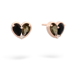 Onyx 'Our Heart' 14K Rose Gold earrings E5072