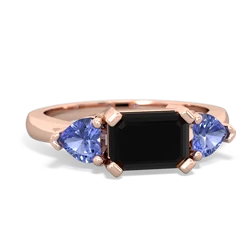 Onyx Three Stone 14K Rose Gold ring R5235